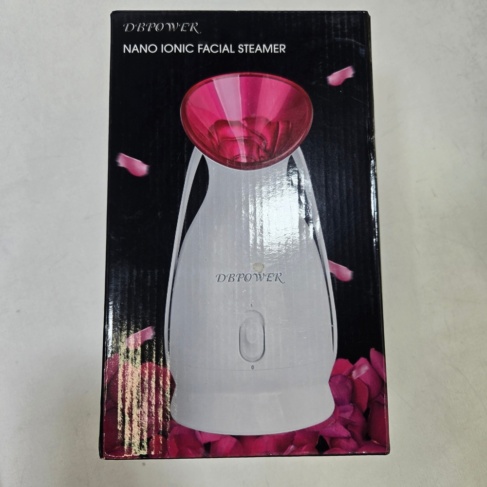 DBPOWER Nano Ionic Facial Steamer Womens White Pink Portable Hot Mist Sauna New
